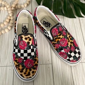 Vans Cheetah Floral checkered Size 8